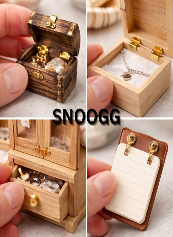 SNOOGG Pack of 15 Mini Brass Hinges 10 X 8 mm with Nails for Craft & DIY Projects, Small Wooden Box Hinges for Jewelry Box, Trinket Box, Dollhouse, Mini Cabinet, Hobby & Handmade Items - Image 5